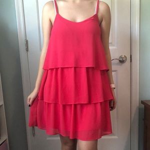 Coral Tiered Dress